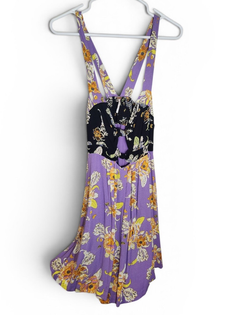 Free People Baby It's You Floral Mini Dress in Purple Combo Large